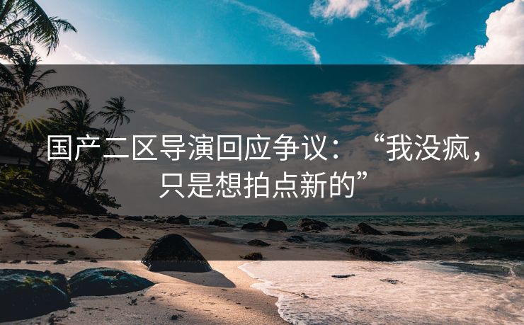 国产二区导演回应争议：“我没疯，只是想拍点新的”