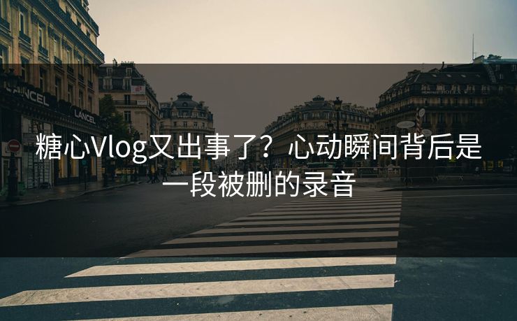 糖心Vlog又出事了？心动瞬间背后是一段被删的录音